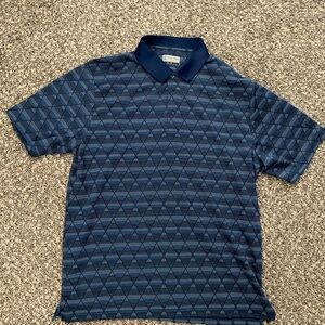 PGA Tour Navy Patterned Polo Shirt